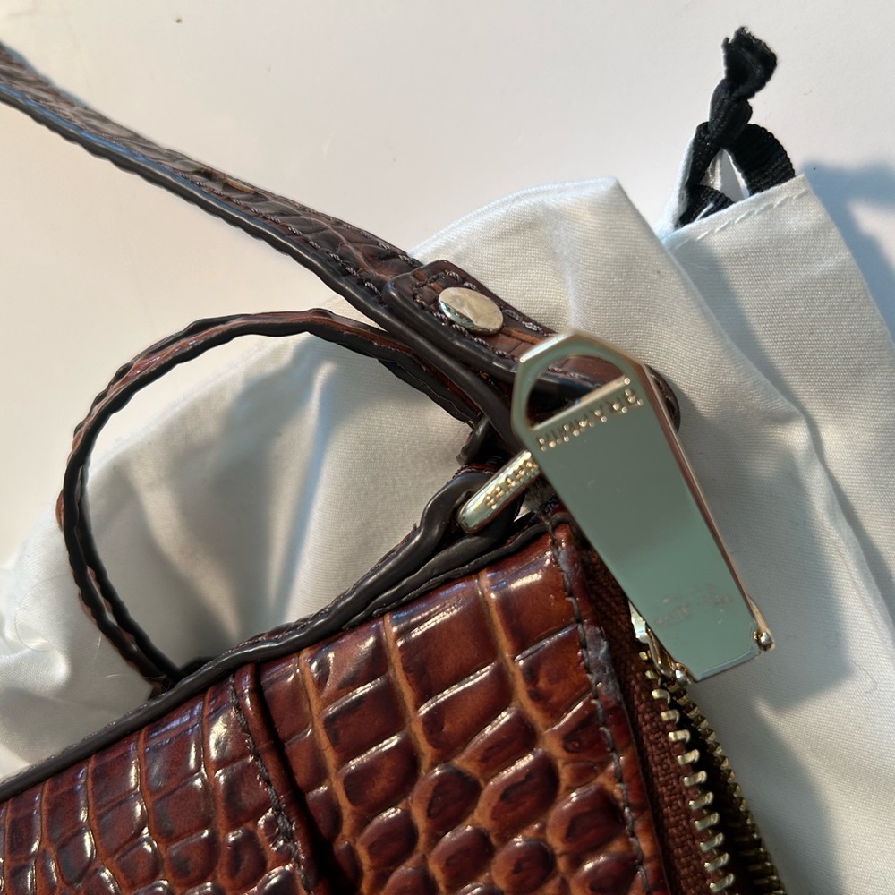 Like new Brahmin Brown Messenger Bag with Crocodile Embossed Leather - Picture 7 of 7